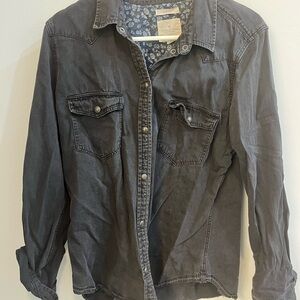 American Eagle slim fit Outfitters Black Denim Shirt